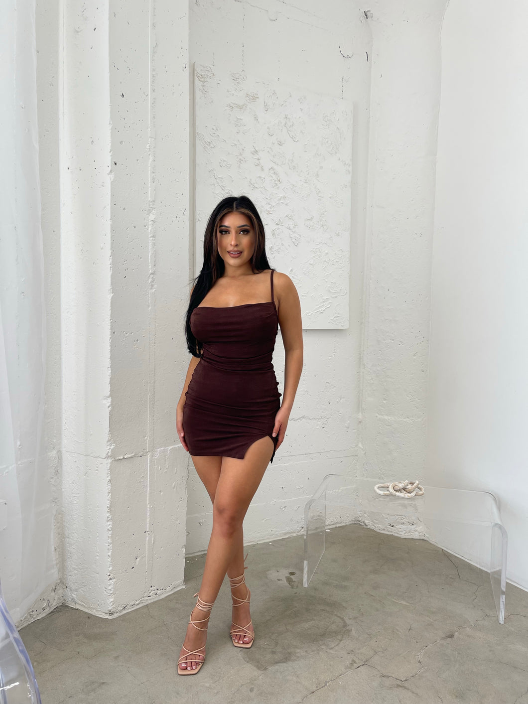 Late Nights Dress - Dark Brown