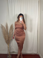 Load image into Gallery viewer, Desire Silk Dress - Light Brown
