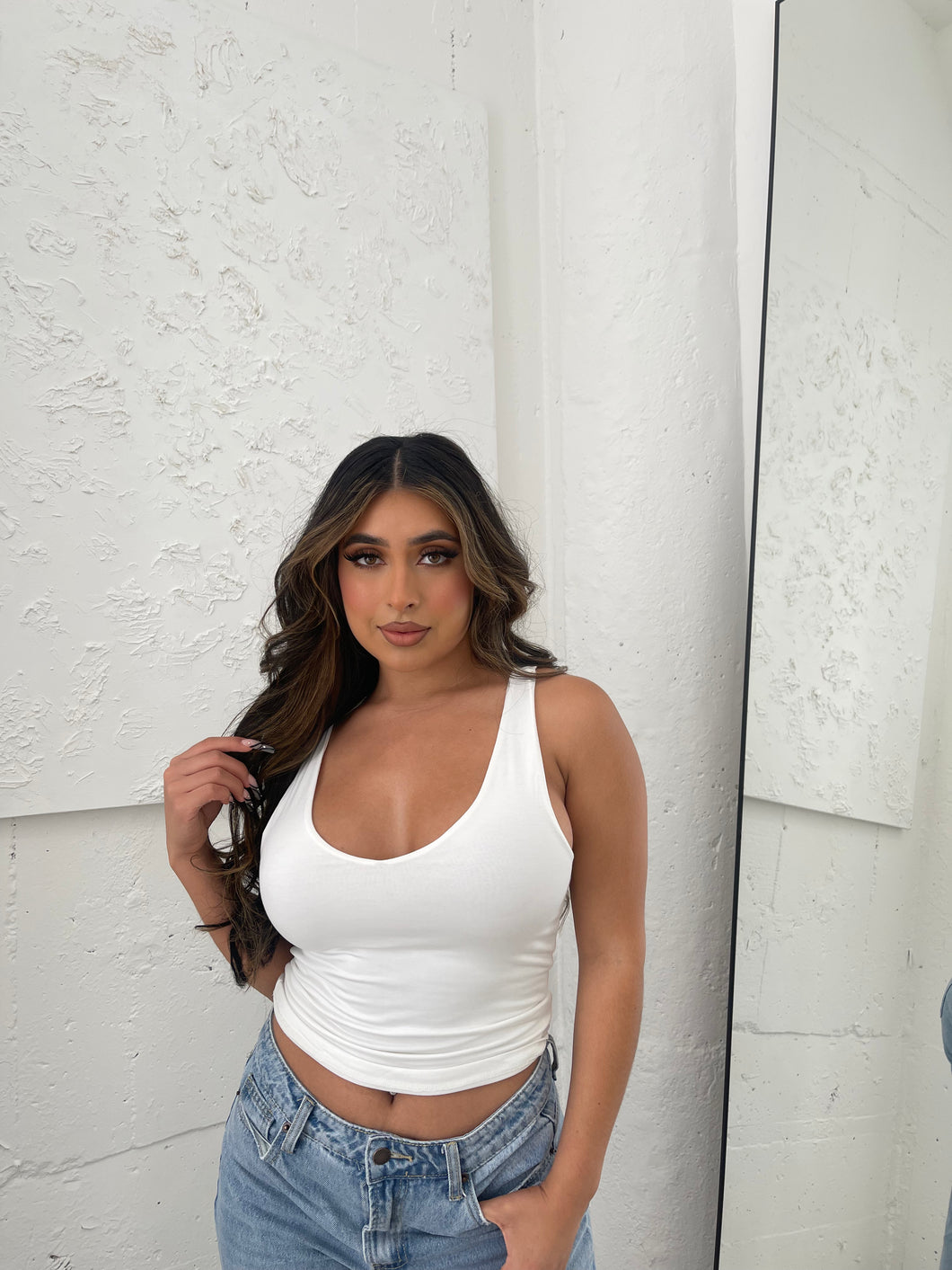Janice V-Neck Tank - Off White